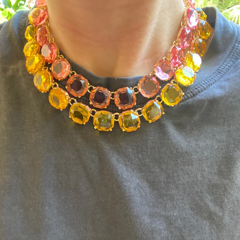 Dvacaman Colorful Resin Inlaid Necklace for Women Party Choker Necklace Jewelry Wholesale
Dvacaman Colorful Resin Inlaid Necklace for Women Party Choker Necklace Jewelry Wholesale