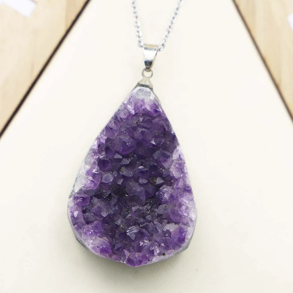 High-end Natural Stone Reiki Raw Ore Water Drop Amethyst Pendant Necklaces Charm DIY Crystal Jewelry Making Accessories 1Pec
High-end Natural Stone Reiki Raw Ore Water Drop Amethyst Pendant Necklaces Charm DIY Crystal Jewelry Making Accessories 1Pec