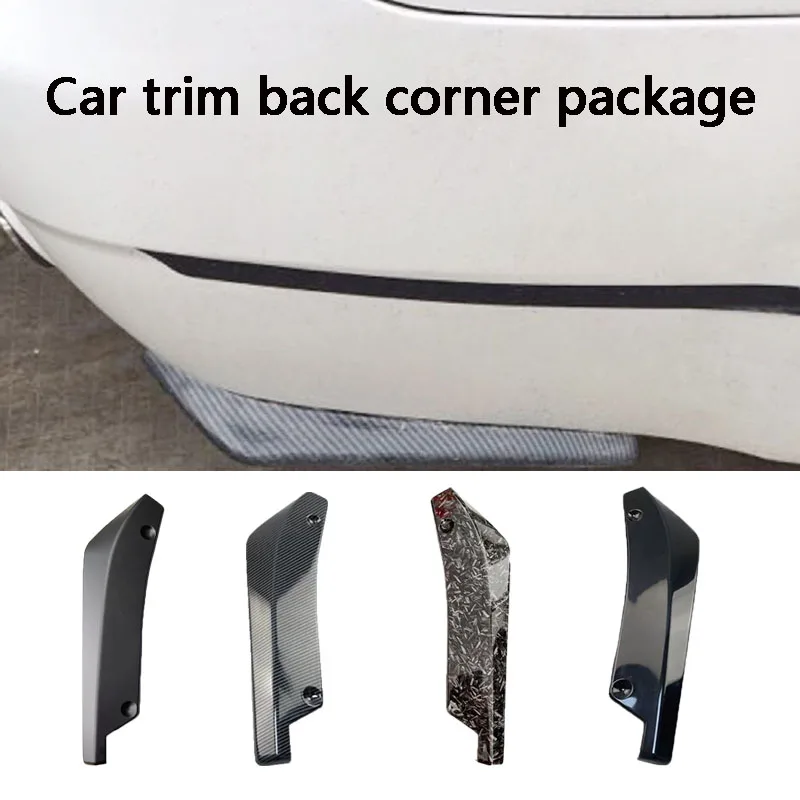 

Car Surrounds The Rear Spoiler with Black Carbon Fiber Rear Wrap Corner Rear Lip Anti-collision Exterior Modification Accessory