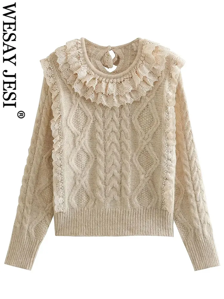 WESAY JESI 2022 Women's Fashion Layered Faux Pearl Embellished Sweater Pullovers Long Sleeve O Neck Loose Casual Female Knitwear
WESAY JESI 2022 Women's Fashion Layered Faux Pearl Embellished Sweater Pullovers Long Sleeve O Neck Loose Casual Female Knitwear