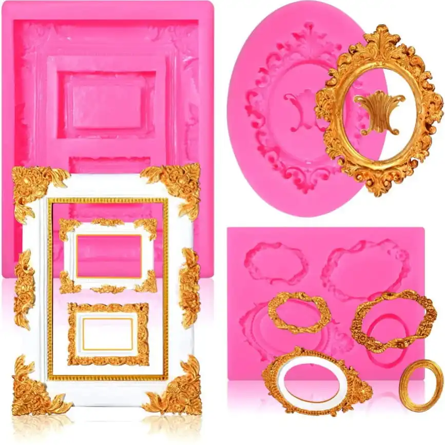 Photo Frame Fondant 3 Pack Picture Frames Silicone for Cake Decorating Sugar Gum Paste Chocolate Cookies Resin 
Photo Frame Fondant 3 Pack Picture Frames Silicone for Cake Decorating Sugar Gum Paste Chocolate Cookies Resin