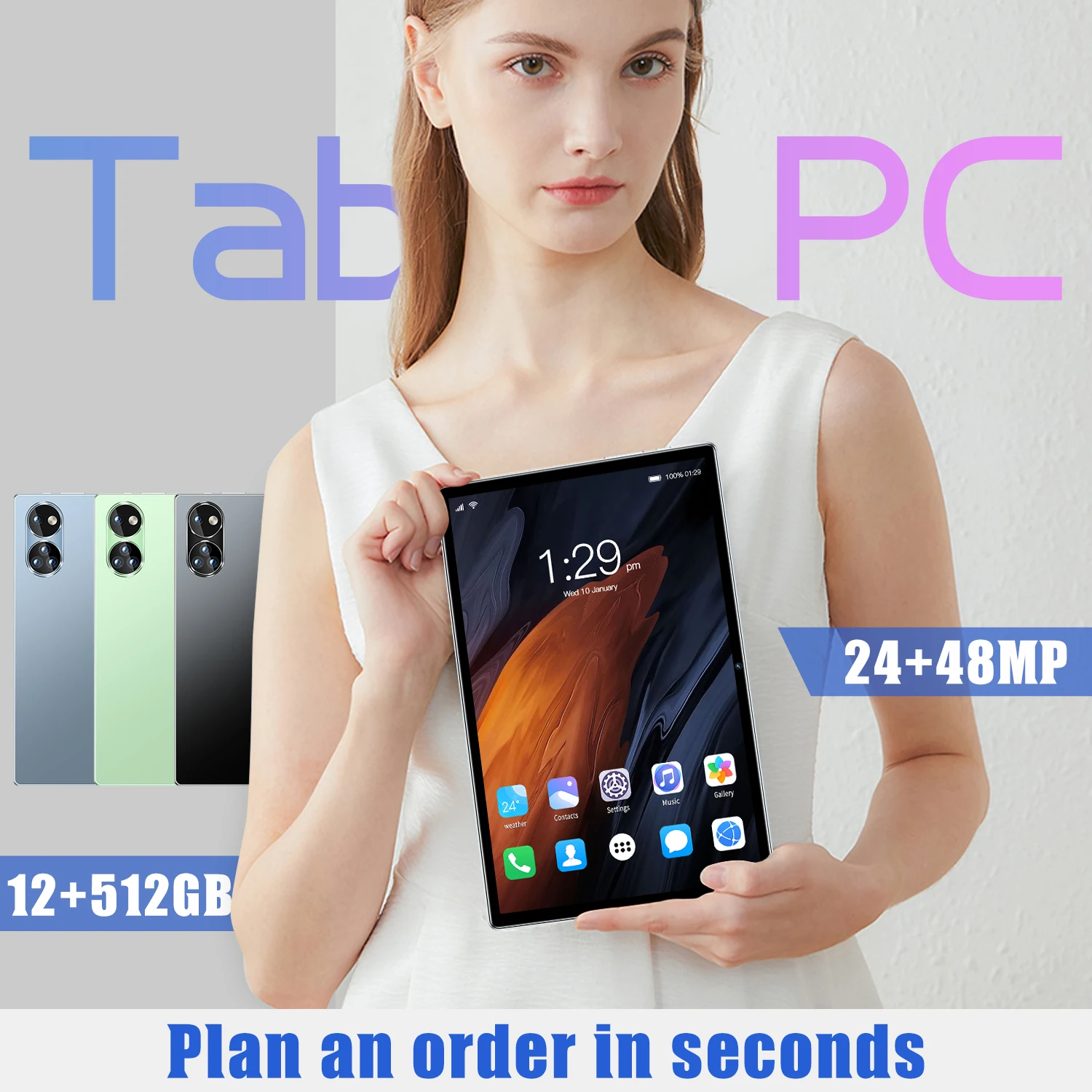 

Планшет Tab 13 с восьмиядерным процессором Helio G85, ОЗУ 12 Гб, ПЗУ 512 ГБ, 8000 мАч, Android 12, FHD + дисплей 10,1 дюйма, камера 13 МП