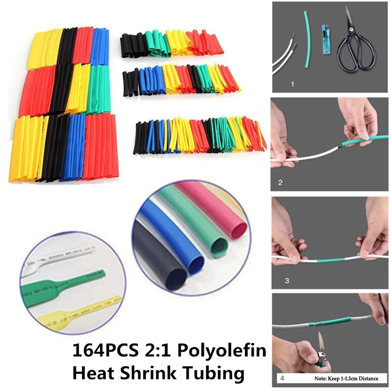 70/127/164/328pcs Polyolefin Shrinking Assorted Heat Shrink Tube Wire Cable Insulated 2:1 Shrinkable Tube Sleeving Tubing Set
70/127/164/328pcs Polyolefin Shrinking Assorted Heat Shrink Tube Wire Cable Insulated 2:1 Shrinkable Tube Sleeving Tubing Set