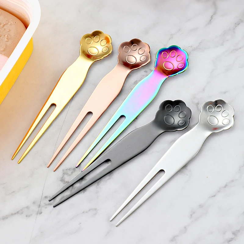 Cat Paw Stainless Steel Spoon Fork Coffee Dessert Ice Cream Spoon Fruit Fork tenedores para niños
Cat Paw Stainless Steel Spoon Fork Coffee Dessert Ice Cream Spoon Fruit Fork tenedores para niños