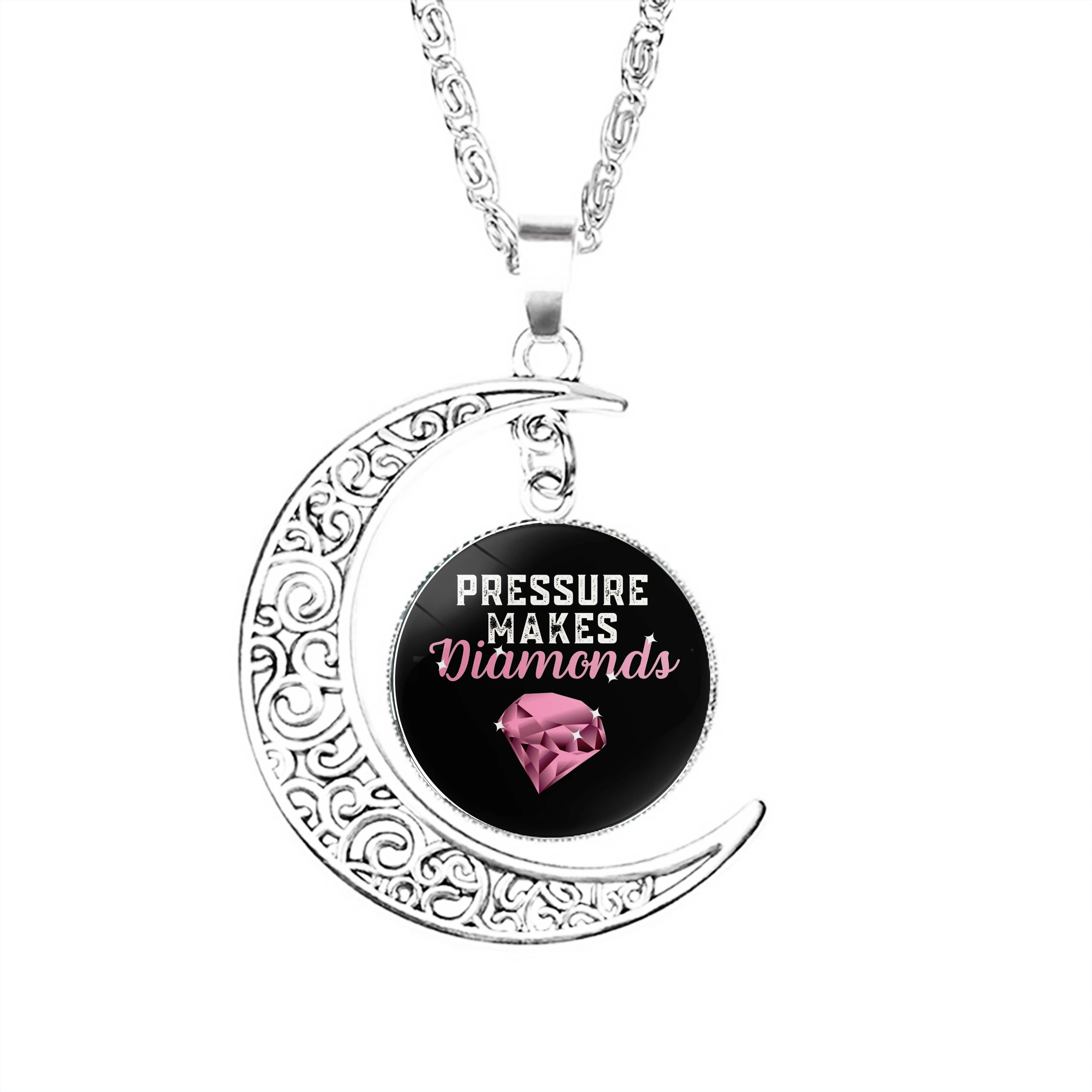 Pressure Makes Diamonds Inspirational Motivational Quote Gift Idea Moon Necklace Pendant Women Gifts Crescent Accessories Party
Pressure Makes Diamonds Inspirational Motivational Quote Gift Idea Moon Necklace Pendant Women Gifts Crescent Accessories Party