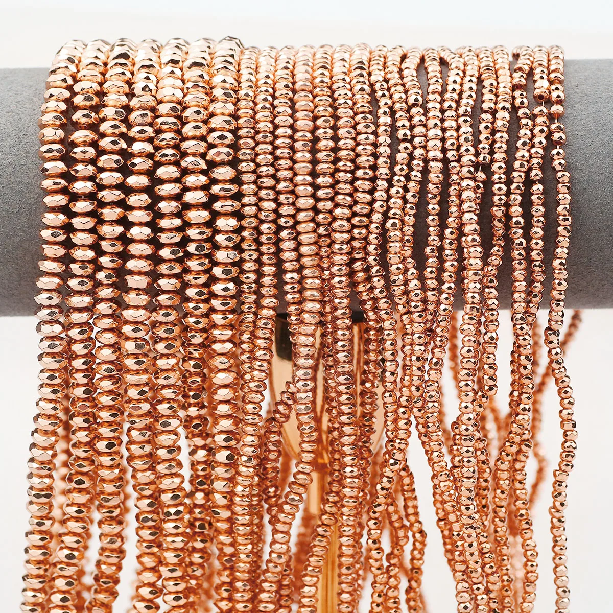 Вырезать Угол Плоский Круглый Гематит Розовое Золото Цвет Камень Spacer Свободные