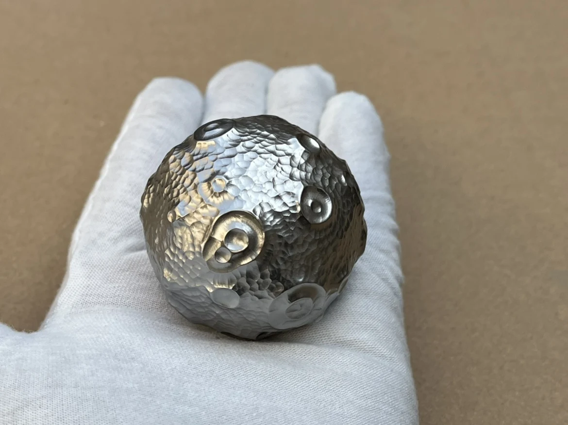 

New Arrival Titanium Alloy Sphere Ball Meteorite Crater Style Diameter 40mm