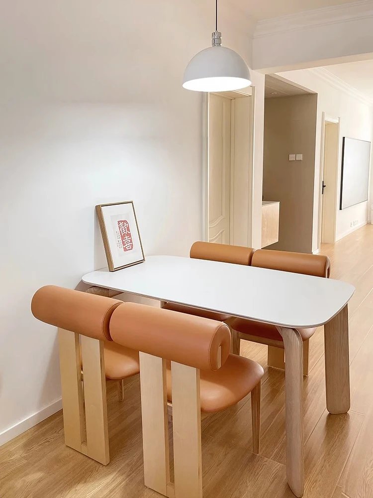 The product can be customized.Custom solid wood slate dining table cream style net red designer home small apartment table
The product can be customized.Custom solid wood slate dining table cream style net red designer home small apartment table