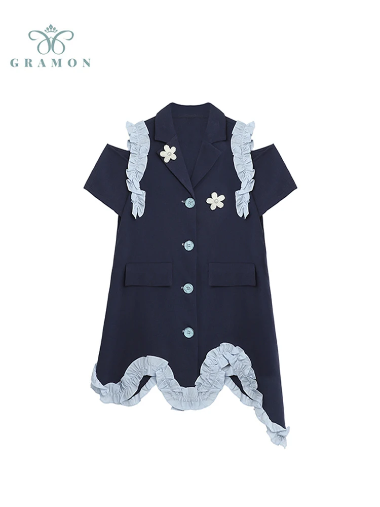 2022 Summer Autumn Women Suit Dress Short Sleeve Off Shoulder Loose Dress Female Irregular Design Streetwear A Line Dress Y2k
2022 Summer Autumn Women Suit Dress Short Sleeve Off Shoulder Loose Dress Female Irregular Design Streetwear A Line Dress Y2k