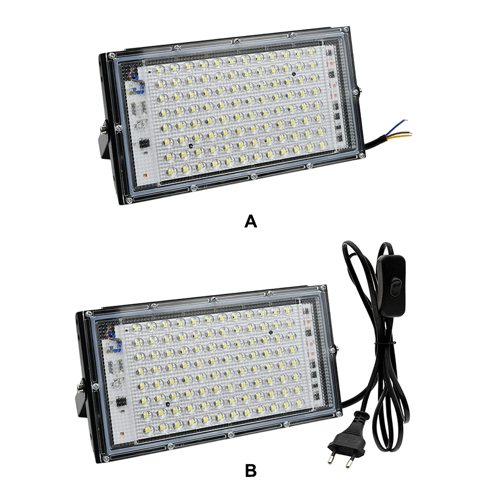 

Outdoor Flood Light LED 100W 8000LM 165-265V IP65 Waterproof Street Lighting Cold White Exterior Lamp for Patio EU Plug