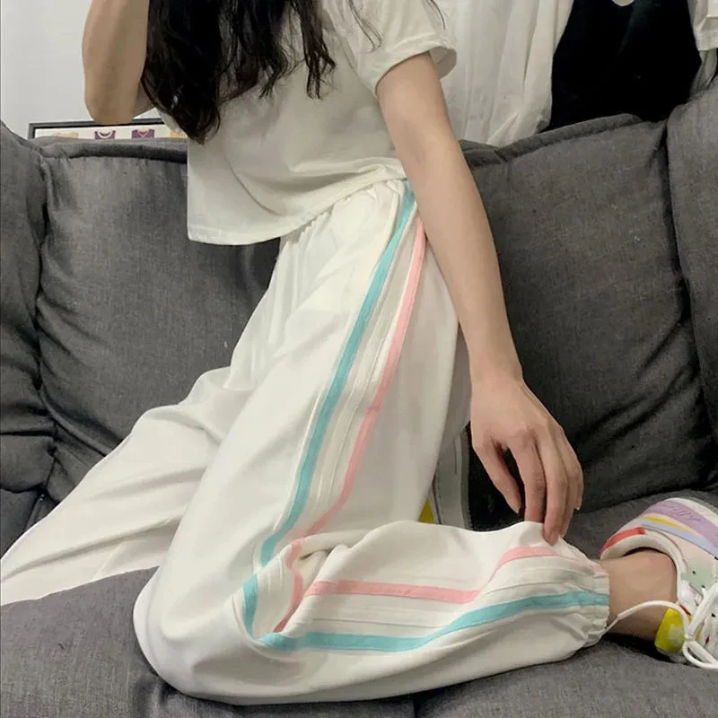 Summer Casual Women'S Sports Pants High Waist Hip Hop Sweatpants Korean Fashion Slim And Versatile Loose-Fitting Wide-Leg Pants
Summer Casual Women'S Sports Pants High Waist Hip Hop Sweatpants Korean Fashion Slim And Versatile Loose-Fitting Wide-Leg Pants