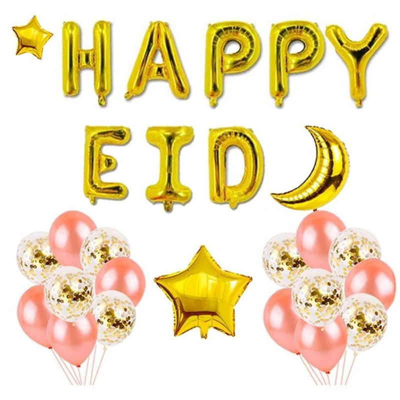 Набор воздушных шаров из фольги Eid, мусульманское украшение Eid Al-Fitr, украшение для праздничного зала
Набор воздушных шаров из фольги Eid, мусульманское украшение Eid Al-Fitr, украшение для праздничного зала