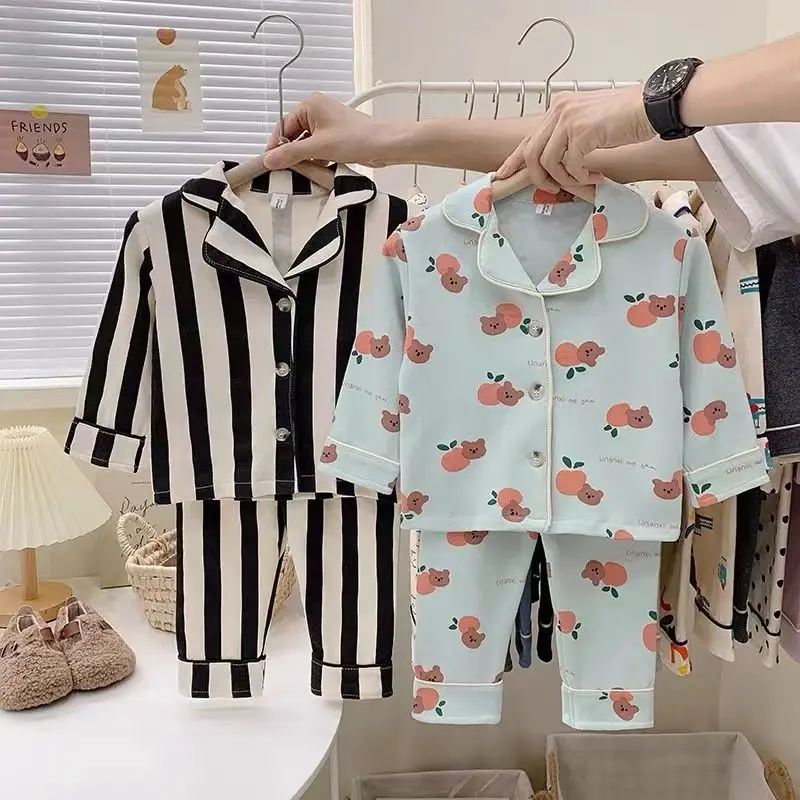 2023 fall Home Wear Pajamas Boys and Girls Baby Early Autumn Thin Type Two-Piece Pajamas
2023 fall Home Wear Pajamas Boys and Girls Baby Early Autumn Thin Type Two-Piece Pajamas