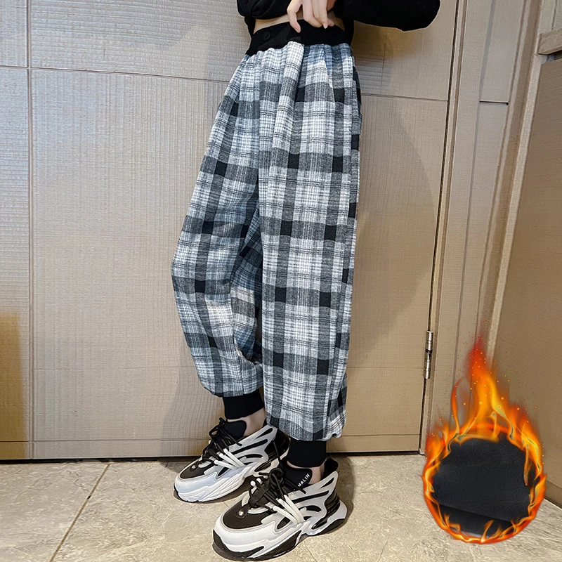 Girls Winter Sweatpants Fleece Warm Thick Casual Plaid Pants for Kids 10 12 13 14 Years All-match Trend Young Children Trousers
Girls Winter Sweatpants Fleece Warm Thick Casual Plaid Pants for Kids 10 12 13 14 Years All-match Trend Young Children Trousers