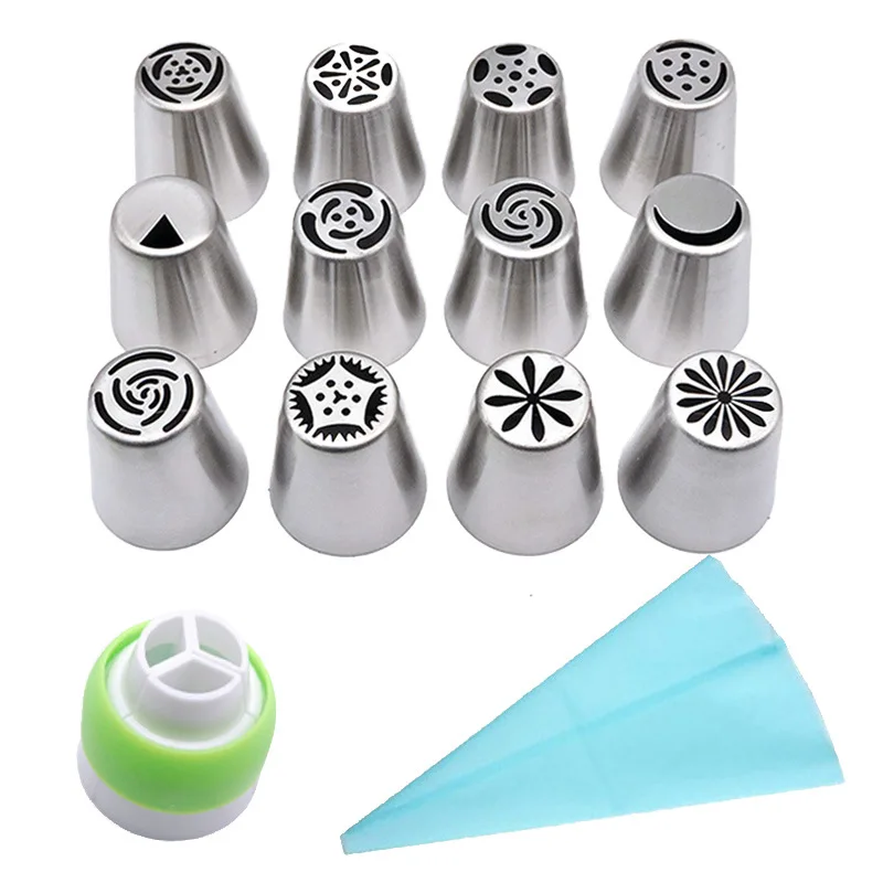 14 Pcs Piping Bag and Nozzle Set DIY Baking Utensils Gadgets Flower Cream Chocolate Cake Decorating Tools Bakery Accessories
14 Pcs Piping Bag and Nozzle Set DIY Baking Utensils Gadgets Flower Cream Chocolate Cake Decorating Tools Bakery Accessories