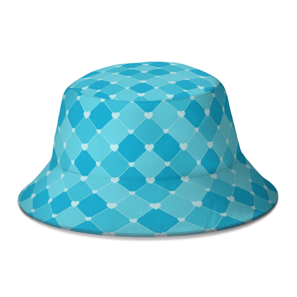 Summer Unisex Harajuku Bucket Hat Hearts And Blue Rhombuses Women Men Fishing Hats Autumn Outdoor Travel Panama Cap for Bob
Summer Unisex Harajuku Bucket Hat Hearts And Blue Rhombuses Women Men Fishing Hats Autumn Outdoor Travel Panama Cap for Bob