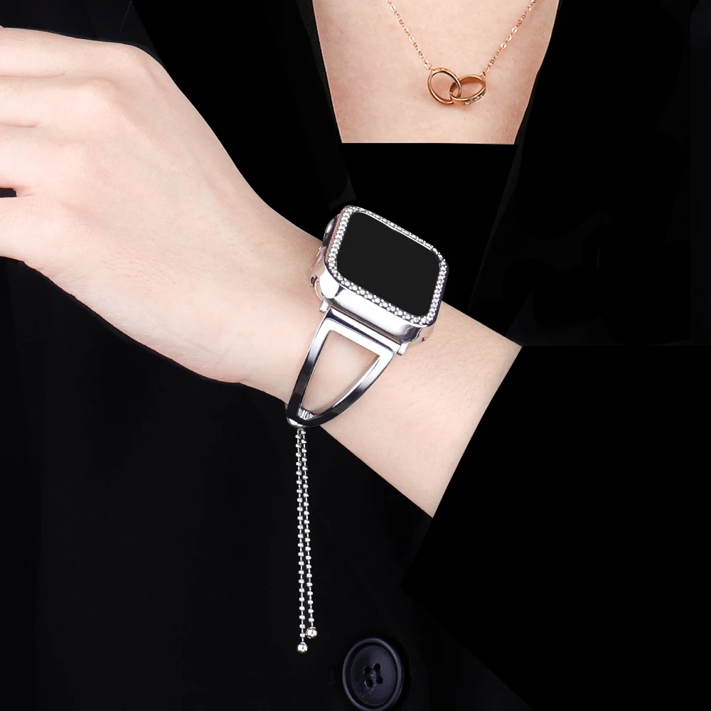 Women Band for Apple Watch 38mm 42mm 40mm 44mm Stainless Steel Strap smart watch Metal Bracelet apple watch series 7 654 321
Women Band for Apple Watch 38mm 42mm 40mm 44mm Stainless Steel Strap smart watch Metal Bracelet apple watch series 7 654 321