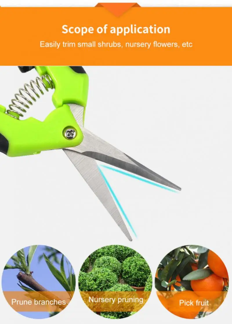 Garden Pruning Shears Stainless Steel straight end elbow flower branch pruning scissors gardening fruit pruning tools
Garden Pruning Shears Stainless Steel straight end elbow flower branch pruning scissors gardening fruit pruning tools