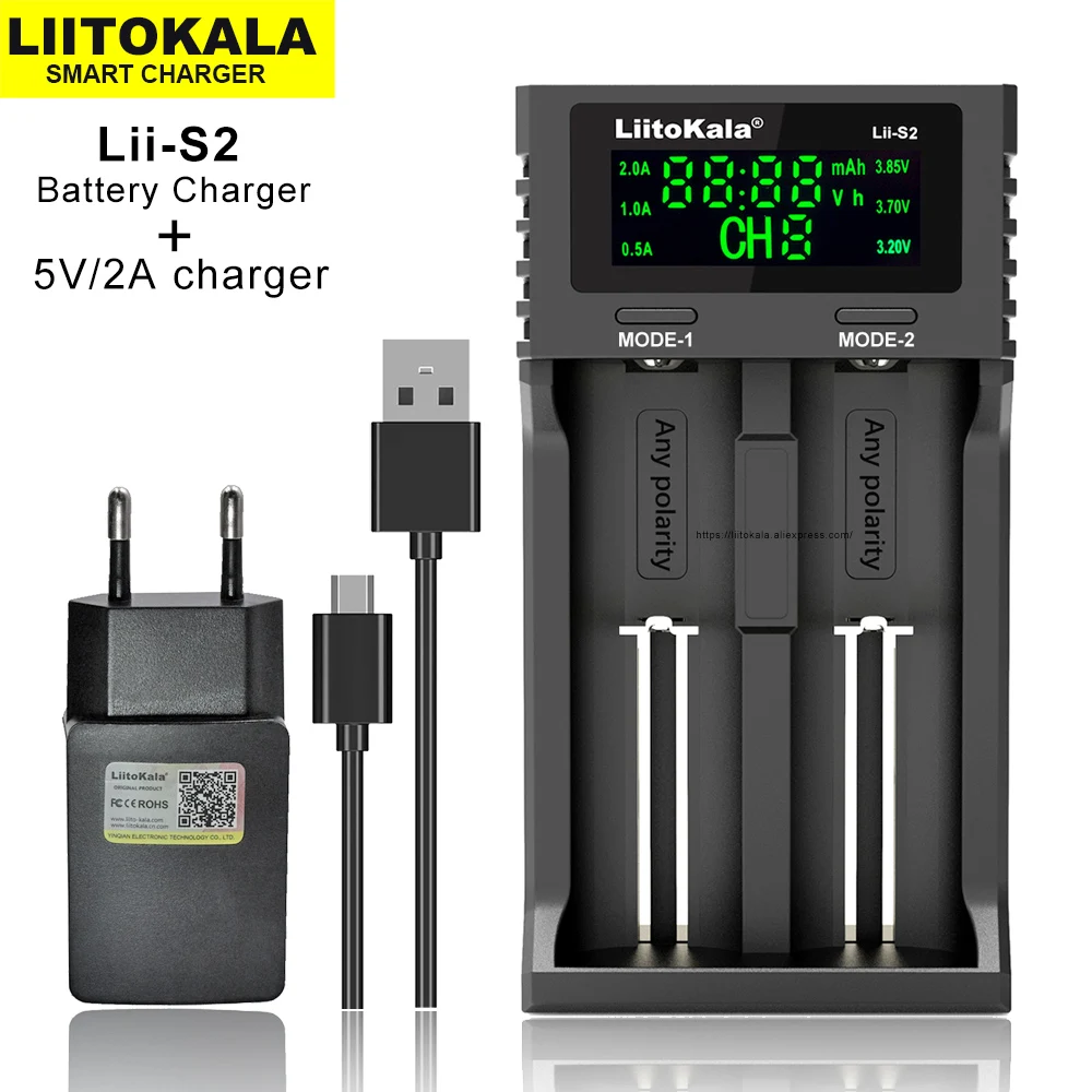Liitokala Lii-S2 Lii-402 Lii-202 Lii-500 Lii-PD4 3.7V 3.2V 18650 18350 18500 21700 14500 26650 AA NiMH Lithium-Battery Charger
Liitokala Lii-S2 Lii-402 Lii-202 Lii-500 Lii-PD4 3.7V 3.2V 18650 18350 18500 21700 14500 26650 AA NiMH Lithium-Battery Charger