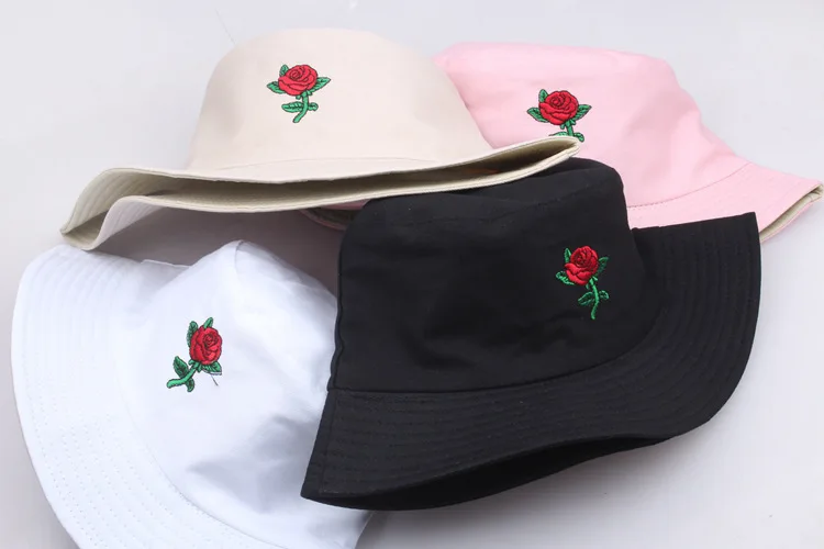 Women's Rose Embroidery Bucket Hat Foldable Cotton Outdoor Summer Fisherman Fishing Hats Men Sunshade Panama Caps Bob 2022
Women's Rose Embroidery Bucket Hat Foldable Cotton Outdoor Summer Fisherman Fishing Hats Men Sunshade Panama Caps Bob 2022