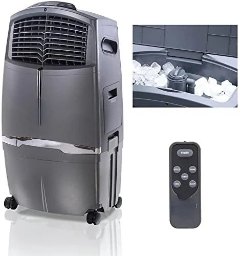 CFM Indoor Portable Evaporative Air Cooler, Fan & Humidifier with Ice Compartment & Remote, White Fans handheld Floor standing f
CFM Indoor Portable Evaporative Air Cooler, Fan & Humidifier with Ice Compartment & Remote, White Fans handheld Floor standing f