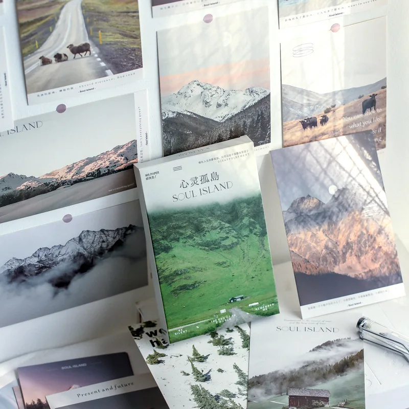 30 Sheets/Set Spirit Island Healing Postcard Creative Message Cards Birthday Letter Business Gift Card Wall decoration card
30 Sheets/Set Spirit Island Healing Postcard Creative Message Cards Birthday Letter Business Gift Card Wall decoration card