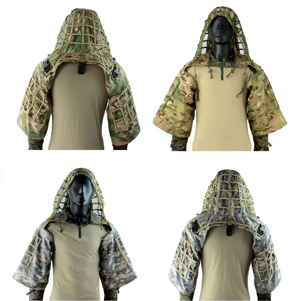 Breathable Hunting Ghillie Suits Wear-resistant Sniper Cloak Hood Field Camouflage Suit for Aids Airsoft CS Game Tactical Hiding
Breathable Hunting Ghillie Suits Wear-resistant Sniper Cloak Hood Field Camouflage Suit for Aids Airsoft CS Game Tactical Hiding