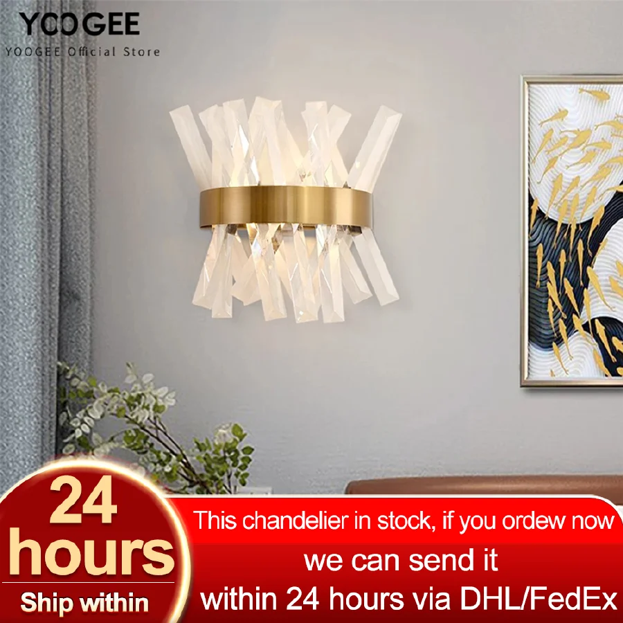 YOOGEE Modern Crystal Wall Lamps for Bedroom Living Room Luxury Indoor Wall Light Home Decoration Hanging Lighting Fixture
YOOGEE Modern Crystal Wall Lamps for Bedroom Living Room Luxury Indoor Wall Light Home Decoration Hanging Lighting Fixture