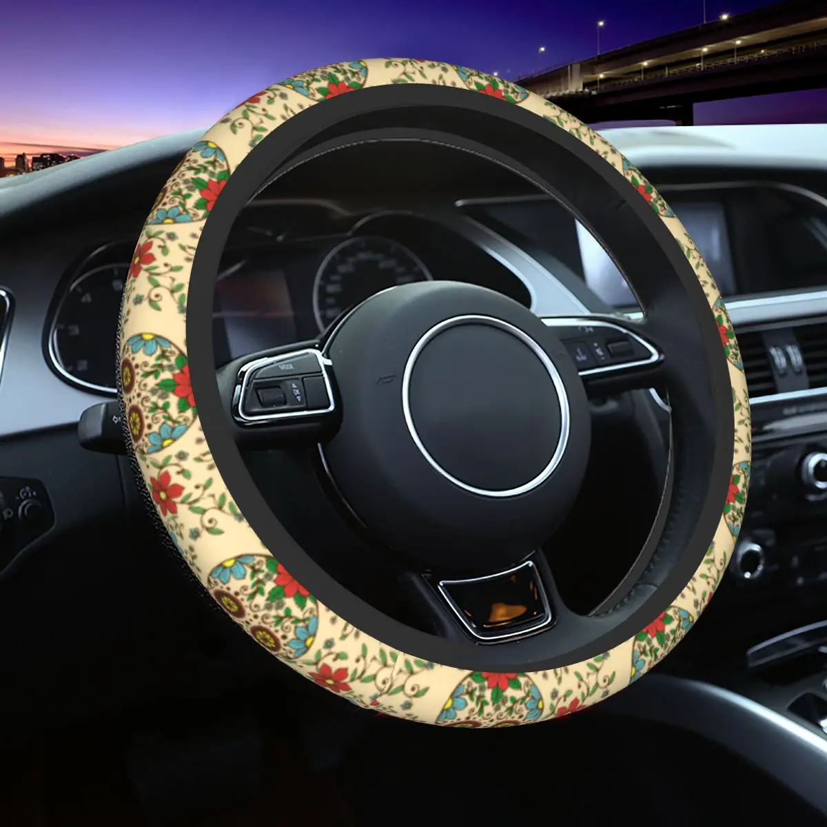 Sugar Skull Floral Car Steering Wheel Cover 38cm Elastic Day of The Dead Halloween Steering Wheel Protective Cover Car-styling
Sugar Skull Floral Car Steering Wheel Cover 38cm Elastic Day of The Dead Halloween Steering Wheel Protective Cover Car-styling