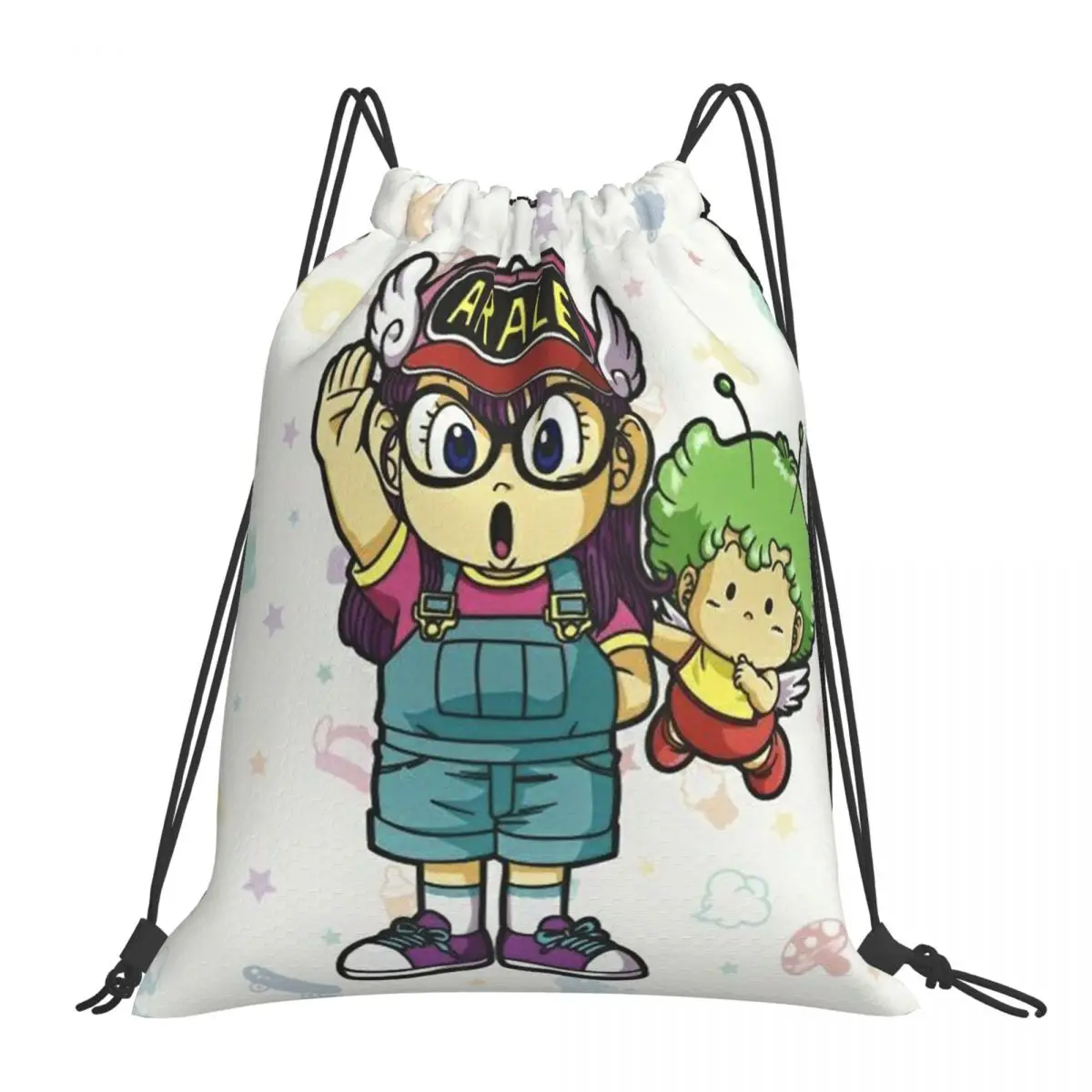 ARALE Dr Slump робот девочка аниме сумки на шнурке дорожная сумка 3D принт рюкзак для мальчиков девочек школьная сумка для обуви