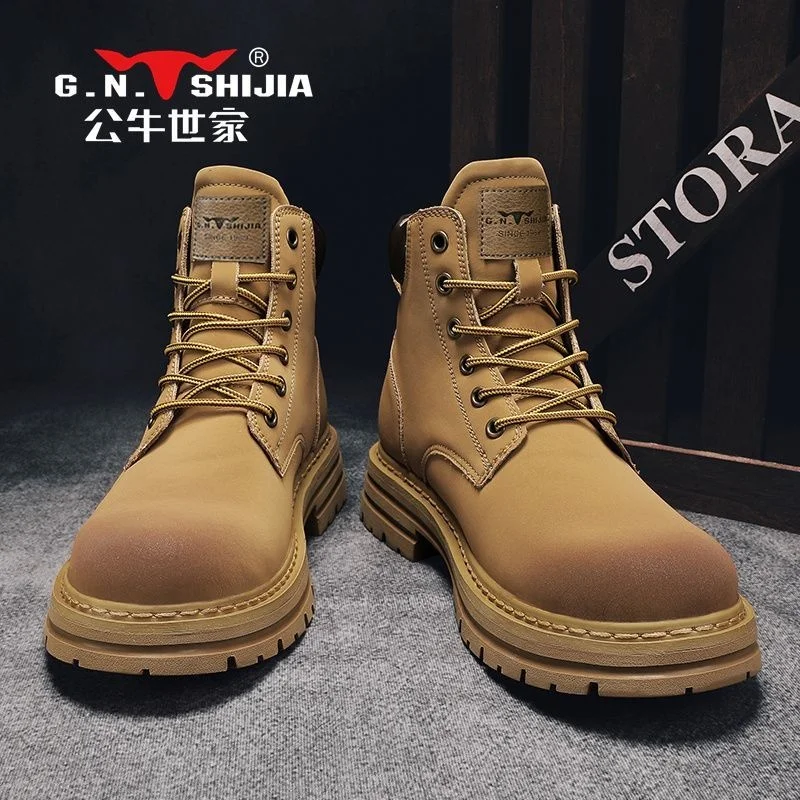 High quality Bull Aristocratic Martin Boots Men's High Top Leather Autumn Rhubarb Kick Good American Desert Cross country Dress
High quality Bull Aristocratic Martin Boots Men's High Top Leather Autumn Rhubarb Kick Good American Desert Cross country Dress