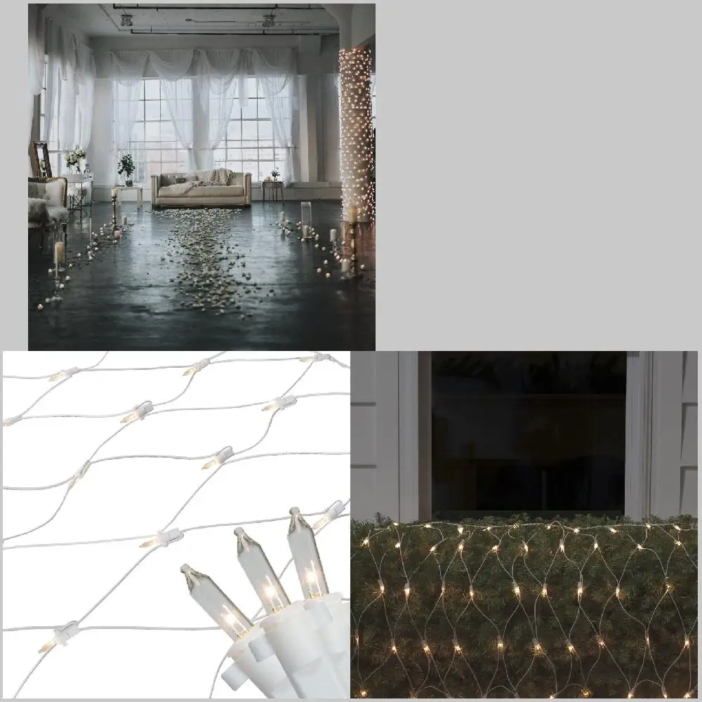 Minimalistic Dazzling White LED String Lights with Clear Mini Columns and Wire, Net Design for Home Decoration
Minimalistic Dazzling White LED String Lights with Clear Mini Columns and Wire, Net Design for Home Decoration