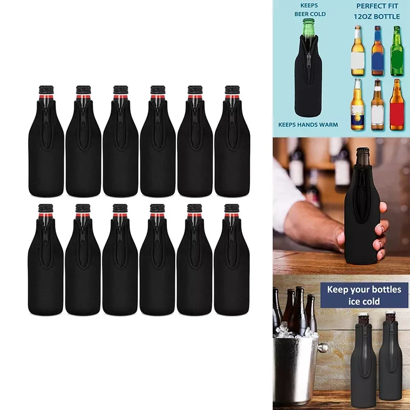 Beer Bottle Cooler Sleeves Keep Drink Cold Zip- Extra Thick Neoprene Insulated Sleeve Cover Black
Beer Bottle Cooler Sleeves Keep Drink Cold Zip- Extra Thick Neoprene Insulated Sleeve Cover Black