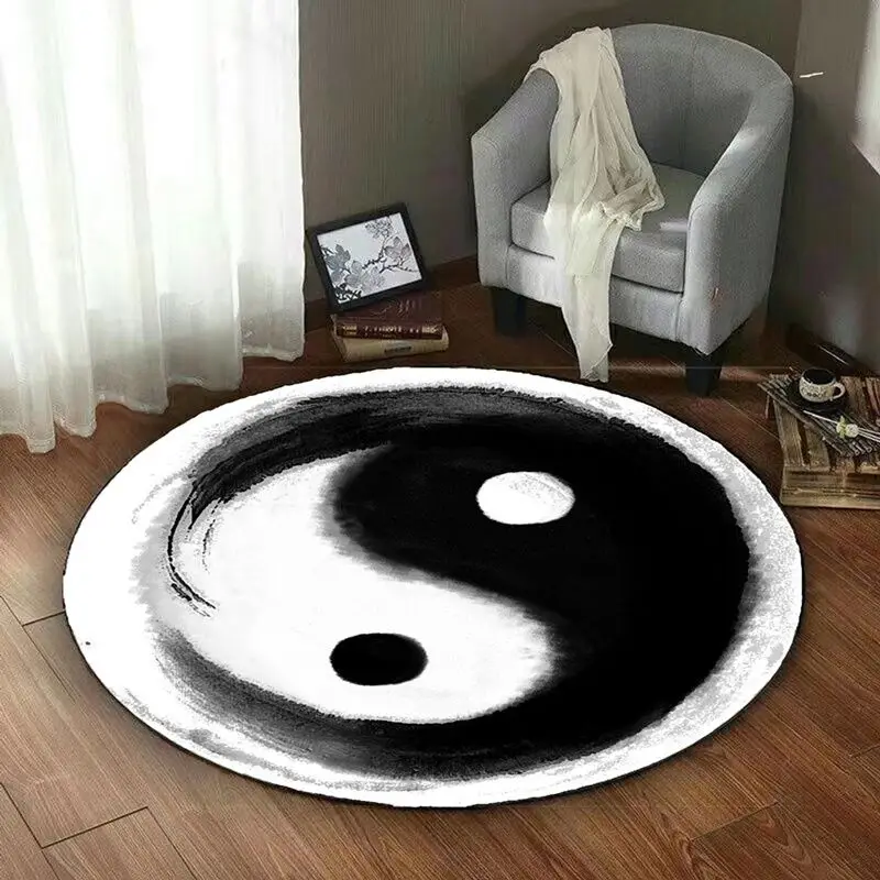 Black and White Yin and Yang Carpet Tai Chi Buddhist Round Rug Living Room Bedroom Yingyang Prayer Ring Floor Mat Soft Rug
Black and White Yin and Yang Carpet Tai Chi Buddhist Round Rug Living Room Bedroom Yingyang Prayer Ring Floor Mat Soft Rug