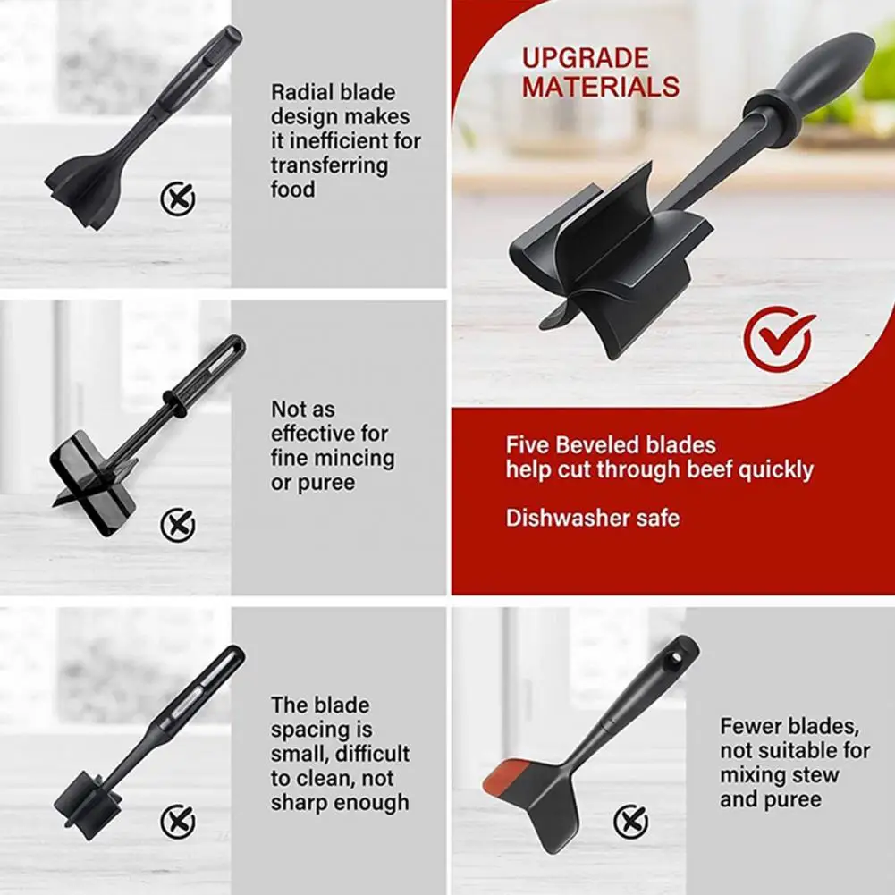 Innovative Meat Masher Heat-Resistant Safe Potato Cooking Scraper Pumpkin Smasher Tool Compact Meat Chopper Kitchen Tool
Innovative Meat Masher Heat-Resistant Safe Potato Cooking Scraper Pumpkin Smasher Tool Compact Meat Chopper Kitchen Tool