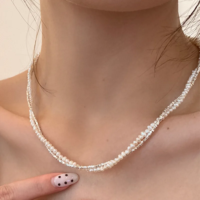 Minar New Trendy Imitation Pearl Beaded Necklace Bling Bling Silver Water Wave Chain Double Layered Chokers Necklaces for Women
Minar New Trendy Imitation Pearl Beaded Necklace Bling Bling Silver Water Wave Chain Double Layered Chokers Necklaces for Women