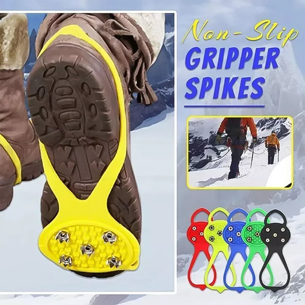 5 Teeth Universal Nonslip Gripper Spikes for Shoes ледоступы на обувь Crampons for Snow and Ice Snow Studs Climbing Hiking
5 Teeth Universal Nonslip Gripper Spikes for Shoes ледоступы на обувь Crampons for Snow and Ice Snow Studs Climbing Hiking
