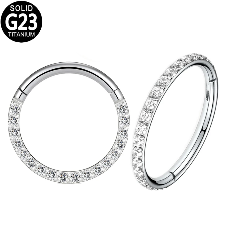 G23 Titanium Nose Earring Ear Cartilage Piercing Zircon Hoop Hinged Segment Septum Clicker Helix Nose Ring for Women Jewelry
G23 Titanium Nose Earring Ear Cartilage Piercing Zircon Hoop Hinged Segment Septum Clicker Helix Nose Ring for Women Jewelry