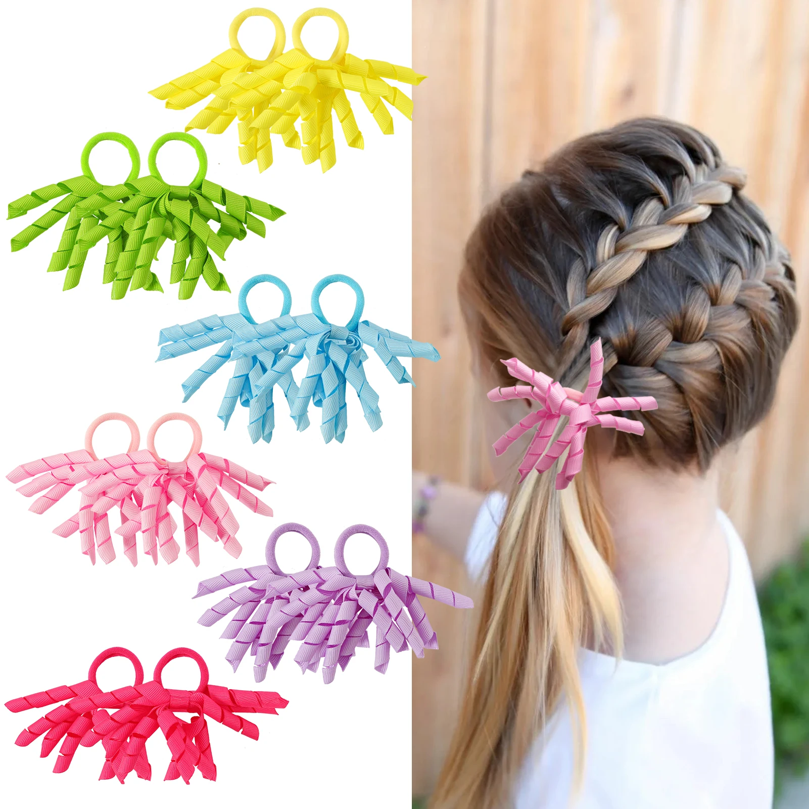 2 Pc 1 Pair Girls' Solid Curly Korker Elastic Hair Bands Bows Ponytail Holder Hair Ties Rings Accessories for Baby Girls Kids
2 Pc 1 Pair Girls' Solid Curly Korker Elastic Hair Bands Bows Ponytail Holder Hair Ties Rings Accessories for Baby Girls Kids