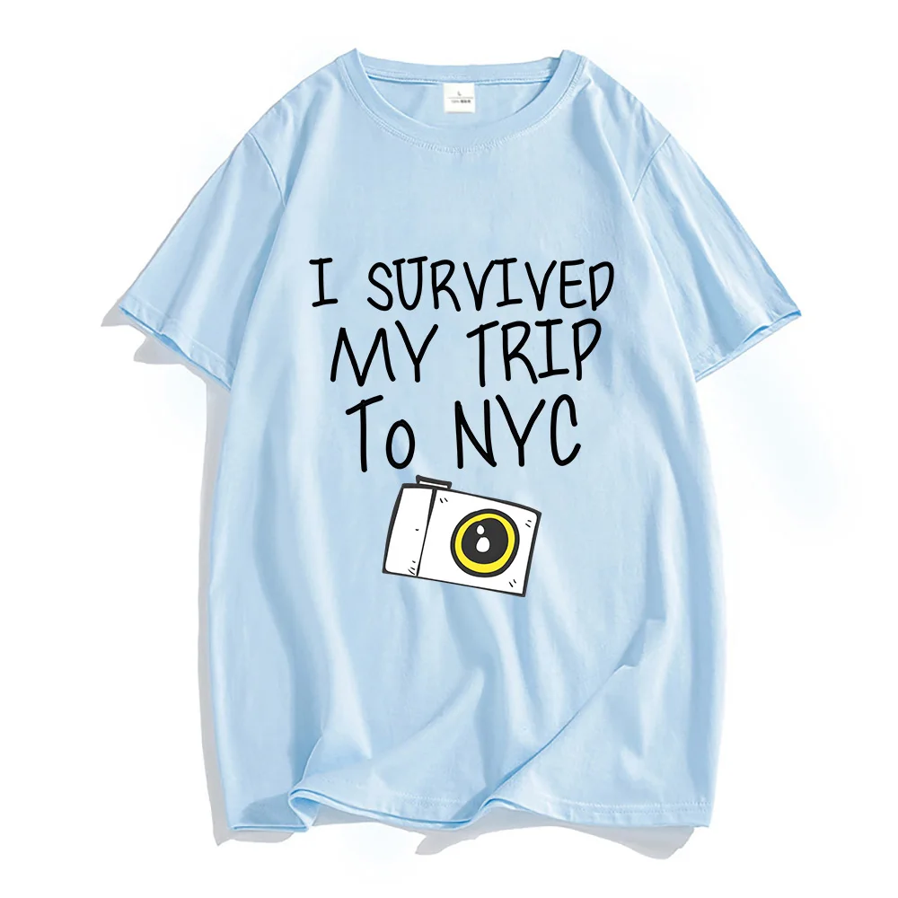 I Survived My Trip To NYC T-shirts 100% Cotton Cartoon T Shirts Female Manga/Comic Aesthetic Tshirts Take Pictures Short Sleeve
I Survived My Trip To NYC T-shirts 100% Cotton Cartoon T Shirts Female Manga/Comic Aesthetic Tshirts Take Pictures Short Sleeve
