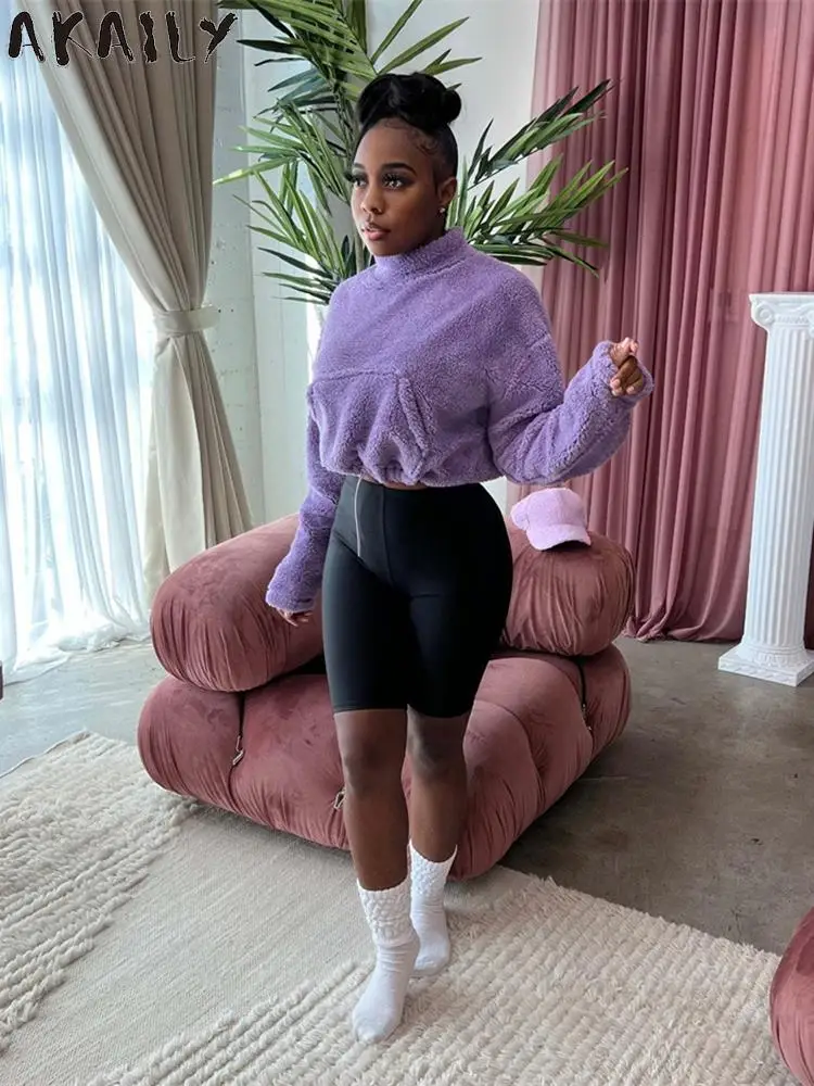 Akaily Fall Winter Black 2 Two Piece Sets Tracksuit Womens Casual Outfits 2022 Fleece Long Sleeve Tops And Shorts Sets Ladies
Akaily Fall Winter Black 2 Two Piece Sets Tracksuit Womens Casual Outfits 2022 Fleece Long Sleeve Tops And Shorts Sets Ladies