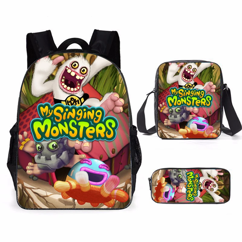

Комплект из 3 предметов, дорожный рюкзак для мальчиков-подростков с принтом «Мой Поющий Монстр»