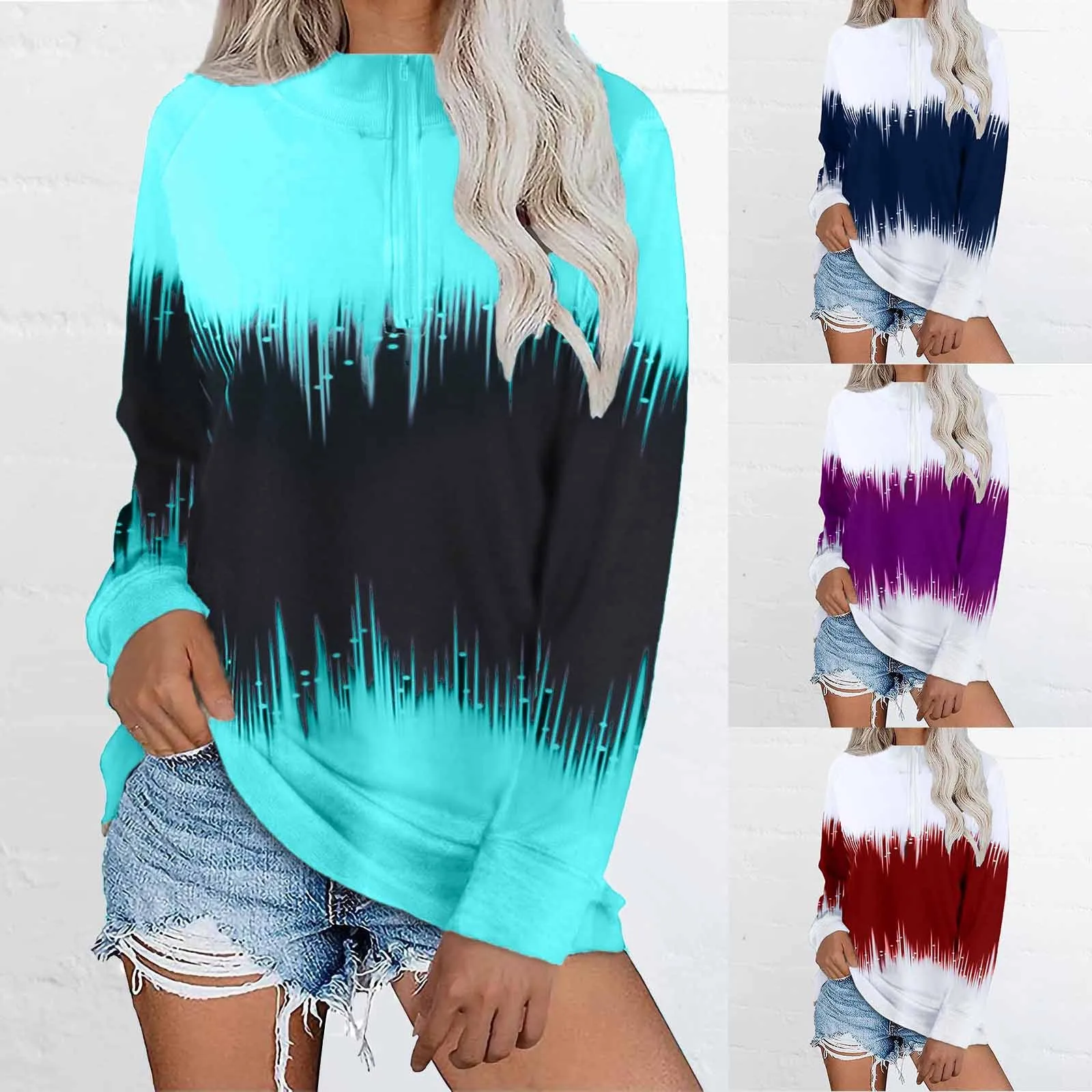 Autumn And Winter Women's Half High Neck Gradient Sweatshirt For Women Zip Up Sweatshirts For Teen Girls Long Sleeve Pullover
Autumn And Winter Women's Half High Neck Gradient Sweatshirt For Women Zip Up Sweatshirts For Teen Girls Long Sleeve Pullover