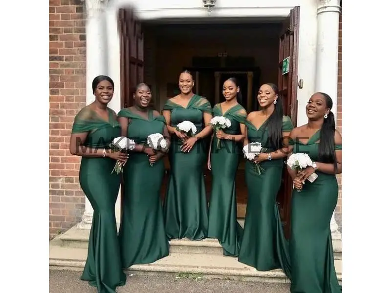 Elastic Satin Mermaid Bridesmaid Dresses Off Shoulder Sweep Train Pleats Elegant Dress Women for Wedding Party
Elastic Satin Mermaid Bridesmaid Dresses Off Shoulder Sweep Train Pleats Elegant Dress Women for Wedding Party