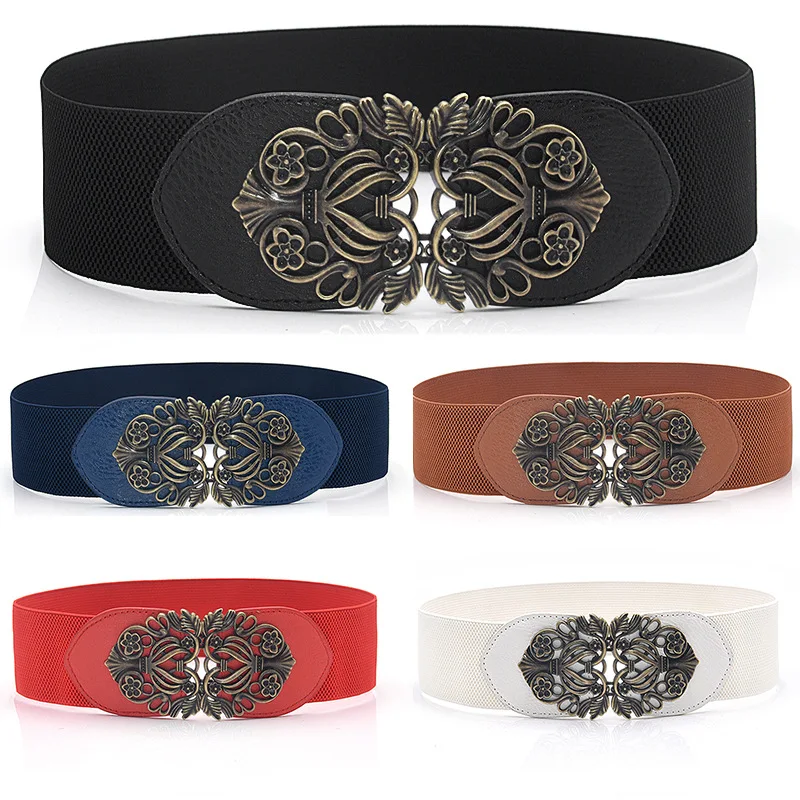 2022 Vintage Palace Carved Flower Metal Buckle Women Belt For Dress Corset Cinch High Elastic Wide Belt Waistband Solid Color
2022 Vintage Palace Carved Flower Metal Buckle Women Belt For Dress Corset Cinch High Elastic Wide Belt Waistband Solid Color