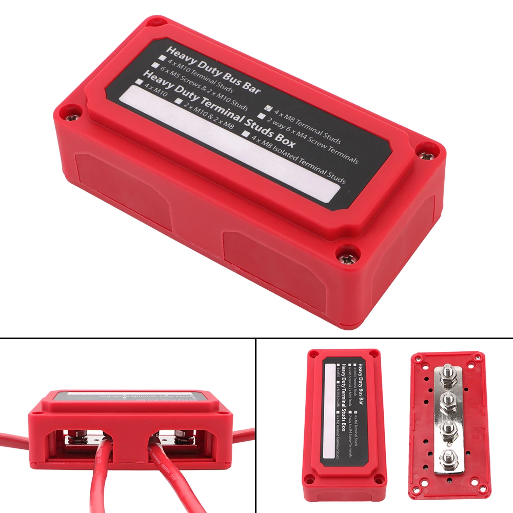 4 Terminal Studs Power Distribution Block For Car Motorhome Yacht Busbar Box Cable Organizer Box
4 Terminal Studs Power Distribution Block For Car Motorhome Yacht Busbar Box Cable Organizer Box