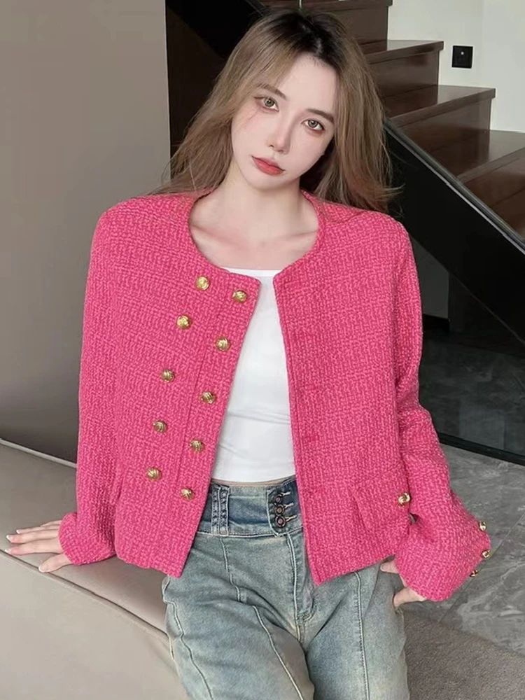 High Quality Fall Winter Small Fragrance Tweed Jacket Coat Women Vintage Short Coats Korean Fashion Elegant Outwear Tops Casacos
High Quality Fall Winter Small Fragrance Tweed Jacket Coat Women Vintage Short Coats Korean Fashion Elegant Outwear Tops Casacos