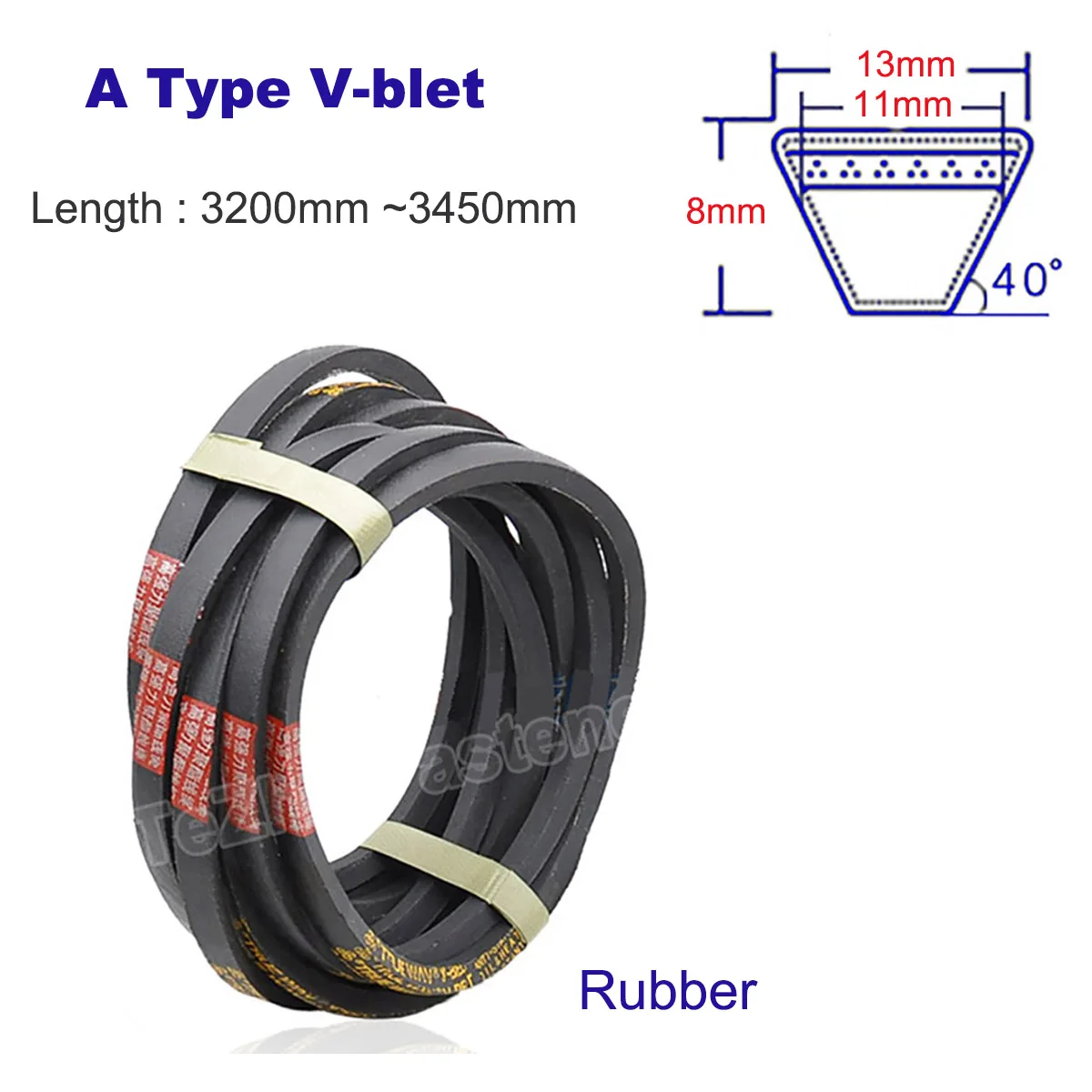 A Type V Belt Black Rubber A-3200mm ~ A-3450mm Industrial Agricultural Machinery Automotive Equipment V-belt Transmission Belt
A Type V Belt Black Rubber A-3200mm ~ A-3450mm Industrial Agricultural Machinery Automotive Equipment V-belt Transmission Belt