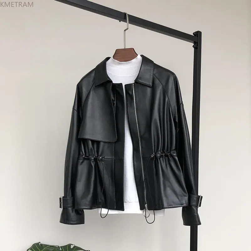 

Real Leather Jacket Women Short Black Leather Jackets Woman Genuine Sheepskin Coat Biker Streetwear Chaqueta De Cuero Mujer SGG