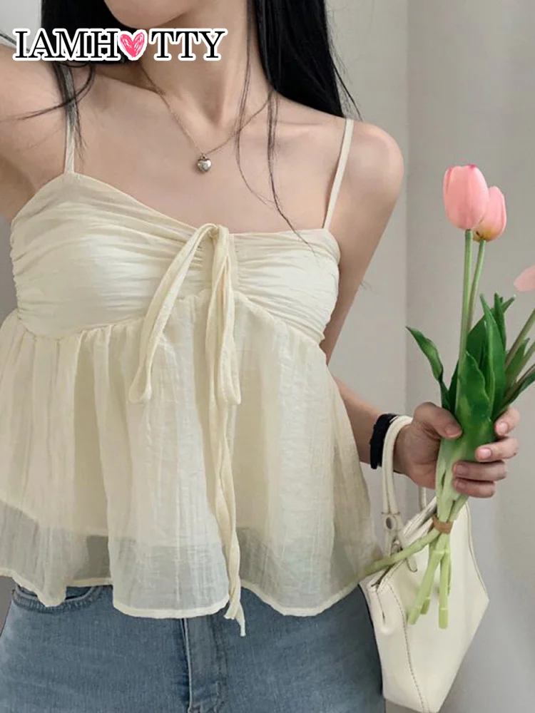 IAMHOTTY Korean Style Sweet Fluffy Camis A-line Lace-up Double Layers Crop Top Y2K Aesthetic Tank Tops Holiday Cute Vest Women
IAMHOTTY Korean Style Sweet Fluffy Camis A-line Lace-up Double Layers Crop Top Y2K Aesthetic Tank Tops Holiday Cute Vest Women